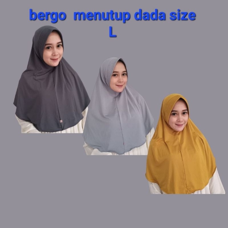 hijab bergo sport hamidah menutup dada sizel L