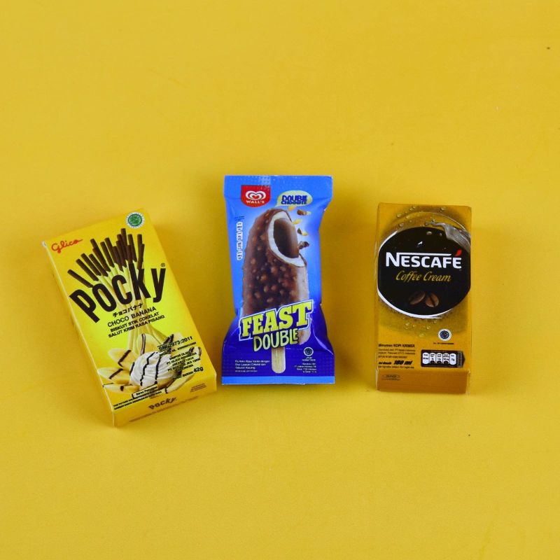 MAGNET KULKAS TEMPELAN MINIATUR SNACK MAKANAN IMUT KECIL MINI