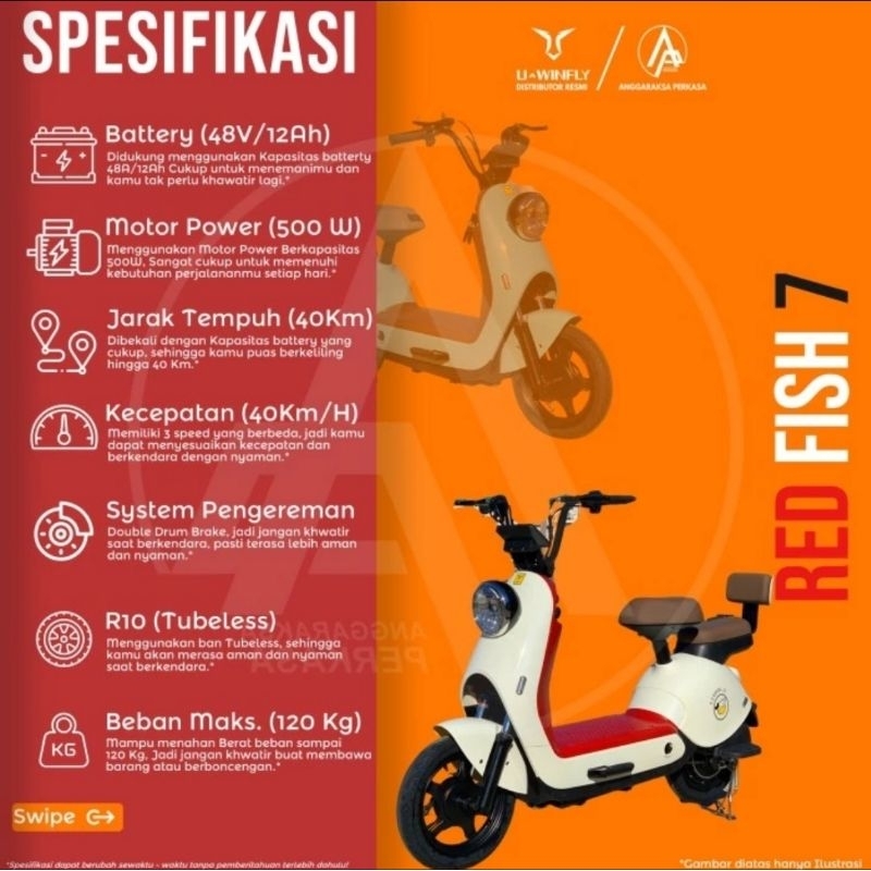 Sepeda Listrik Uwinfly RF 7 RF7 Baterai Aki