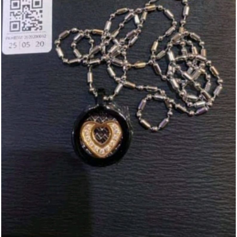 pendant rura heart black diamond mini/kalung kesehatan MCI