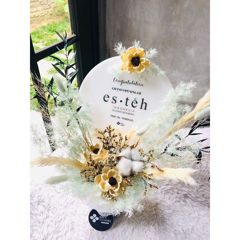 Akrilik Ucapan +Bunga Vas