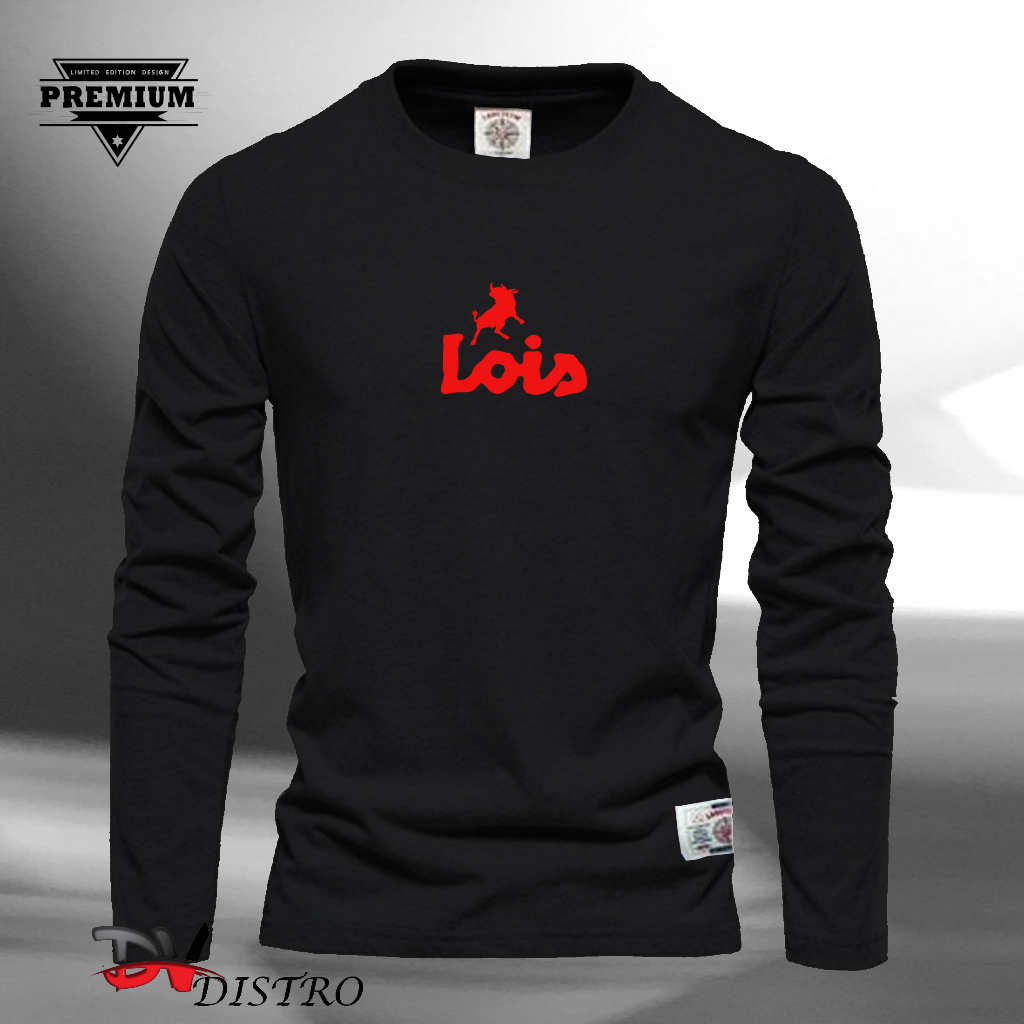Promo Kaos Keren Lengan Panjang Lo Is Text Merah Kaos Tangan Panjang / Kaos Distro Tangan Panjang Te