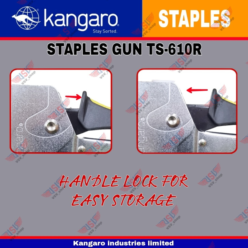 

Kangaro Stapler Ts-610R Staples Kangaro Gun Tacker Kangaro / Staples Tembak Ts 610 R Kangaro