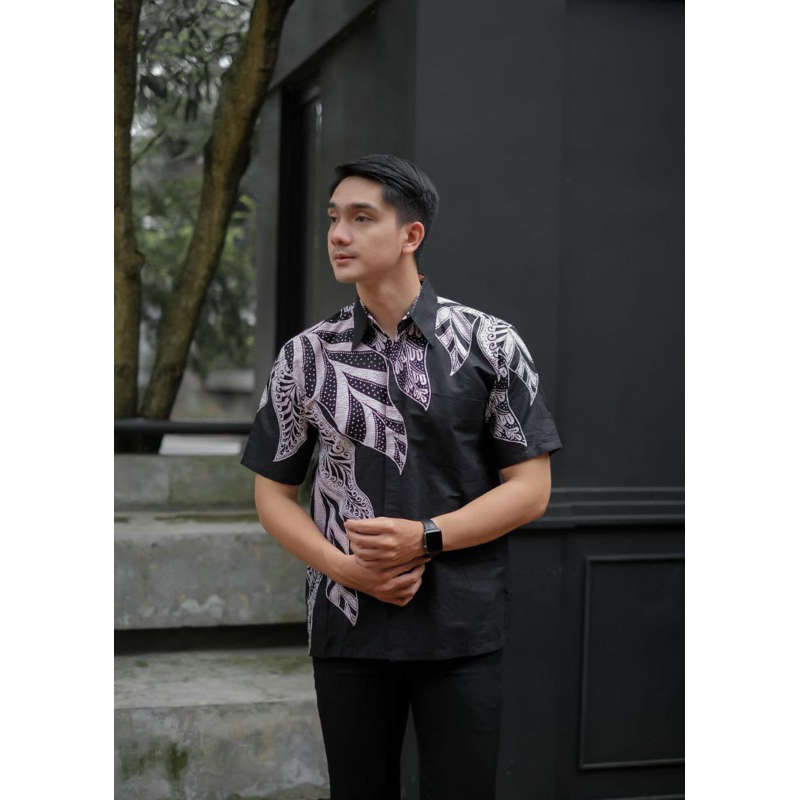 Hem Batik Dolby Dolbi Dobby Doby - Batik Sogan Solo - Batik Pria Warna Hitam - Distro Batik HRB026