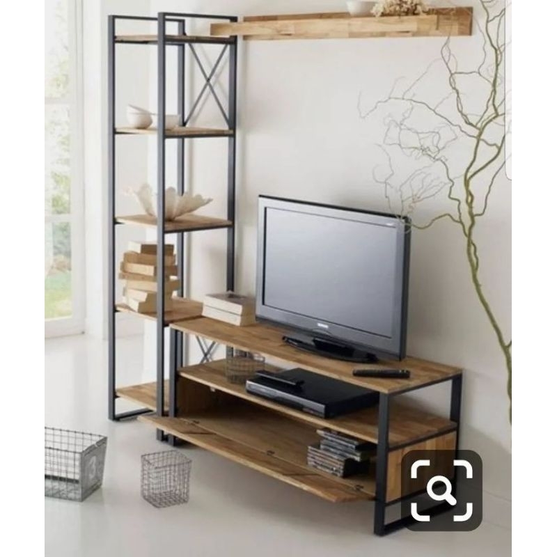 cabinet tv industrial jati minimalis