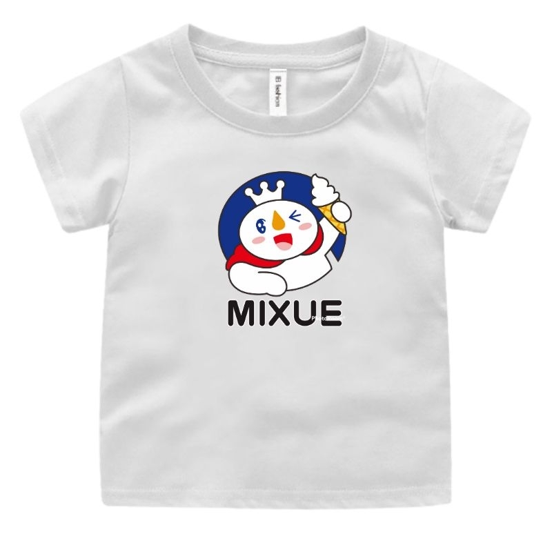 Baju Kaos Oblong Motif Mixue Miksu Anak Perempuan Dan Laki Unisex Umur 2-9Tahun