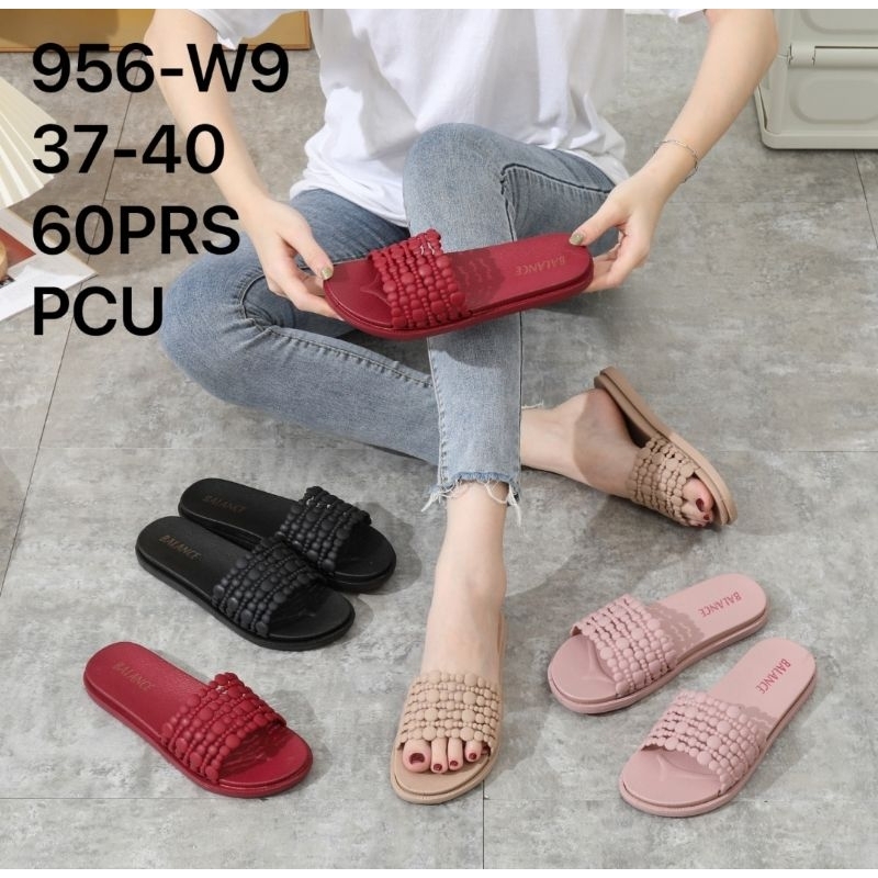 Sun-CALIA Sandal Selop Karet Jelly Shoes Wanita Balance 956-W9