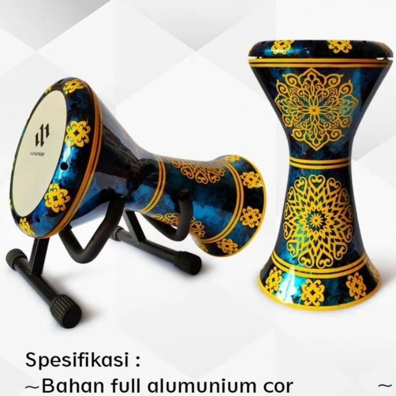 Darbuka 8 inch Mika Power Beat Bahan Alumunium Fullset Bonus Tas Kunci L Bergaransi