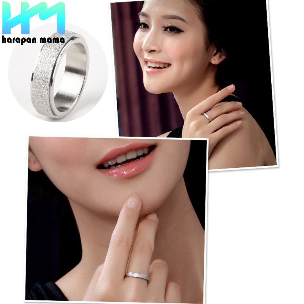 Cincin Titanium Pasir Wanita Anti Karat Terbaru / Cincin Titanium Model Pasir Silver Anti Karat / Ci