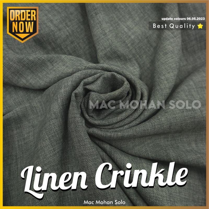 (BEST SELLER) Kain Linen Crinkle New Fashion Trendy Linen AirflowCrinkle Per 0.5m Termurah Linen Rami Crinkle Gamis Abaya Tunik Kain Crinkle Linen Krinkle Kringkel