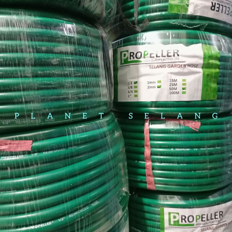 Selang Air 50 Meter Selang Air 1/2 Inch Tebal 2 MM Selang Air Elastis Dop Anti Tekuk Selang Air Warn