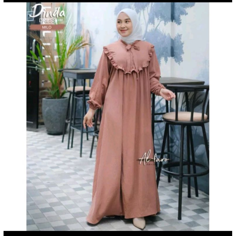 NEW/GAMIS DINDA DRES/GAMIS BAHAN CRINGKLE AIR FLOW PREMIUM/GAMIS TERBARU