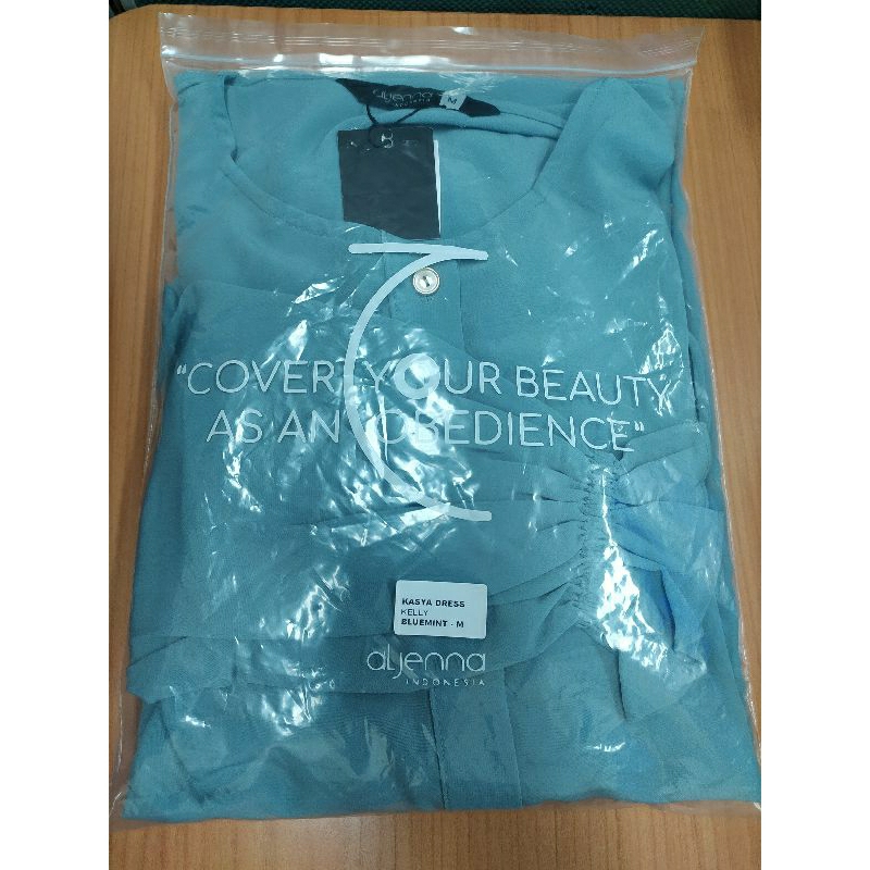 Aljenna Kasya Dress bahan Kelly warna Blue mint size M