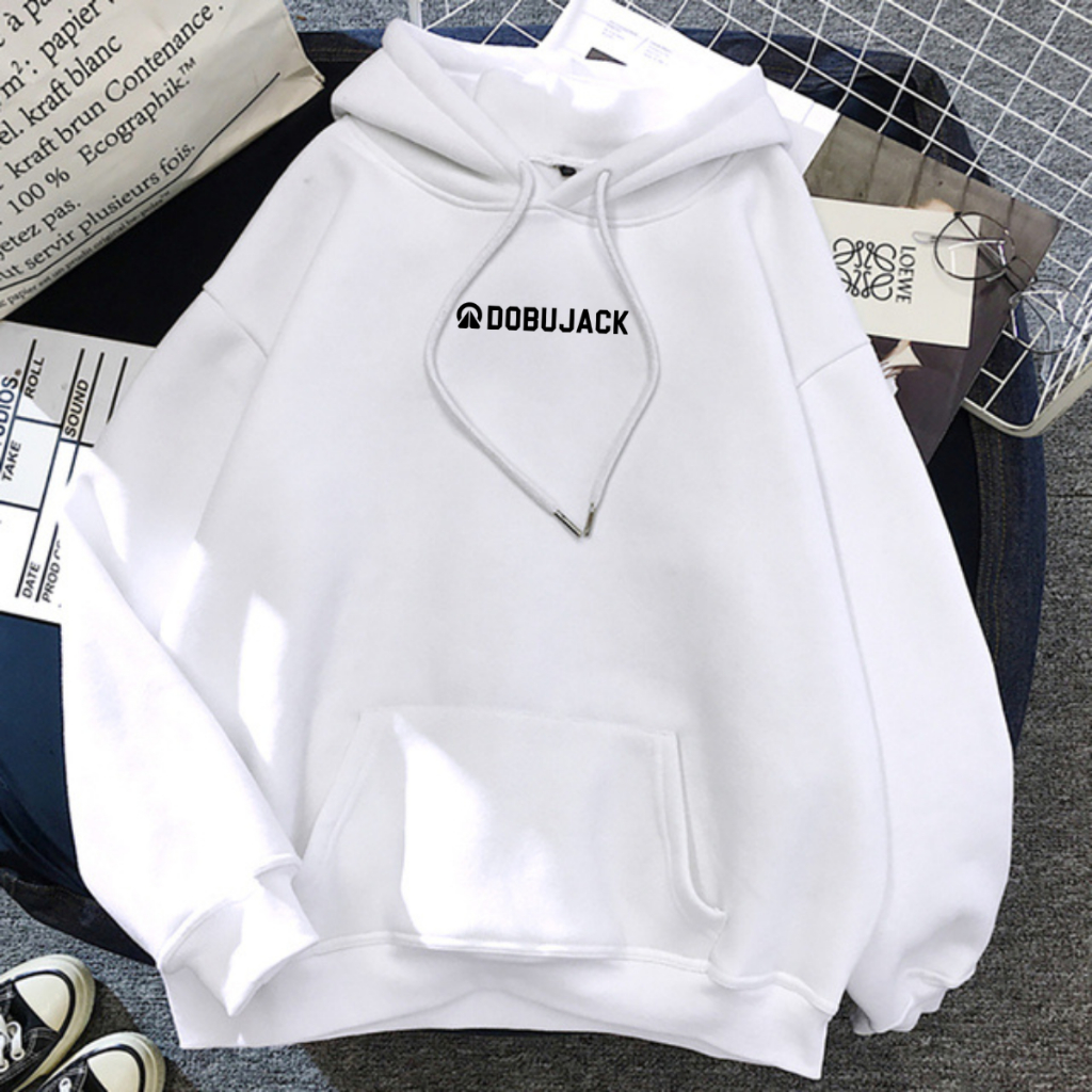 ORIGINAL DOBUJACK HOODIE COTTON FLEECE PRIA DAN WANITA HOODIE DOBUJACK LOGO KECIL SWEATER HOODIE