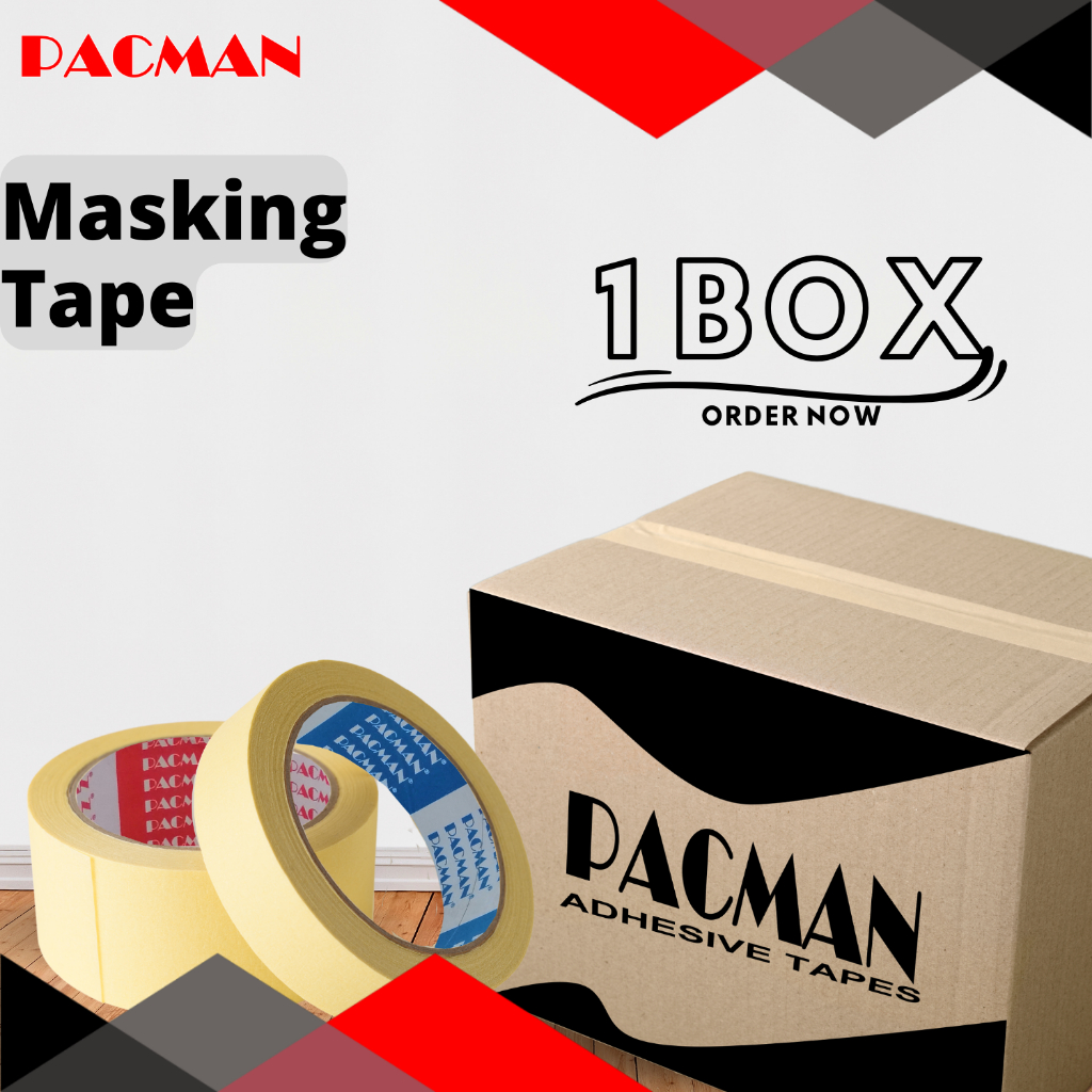 

Masking tape kuning 1 karton/box/kardus merk pacman original 100%