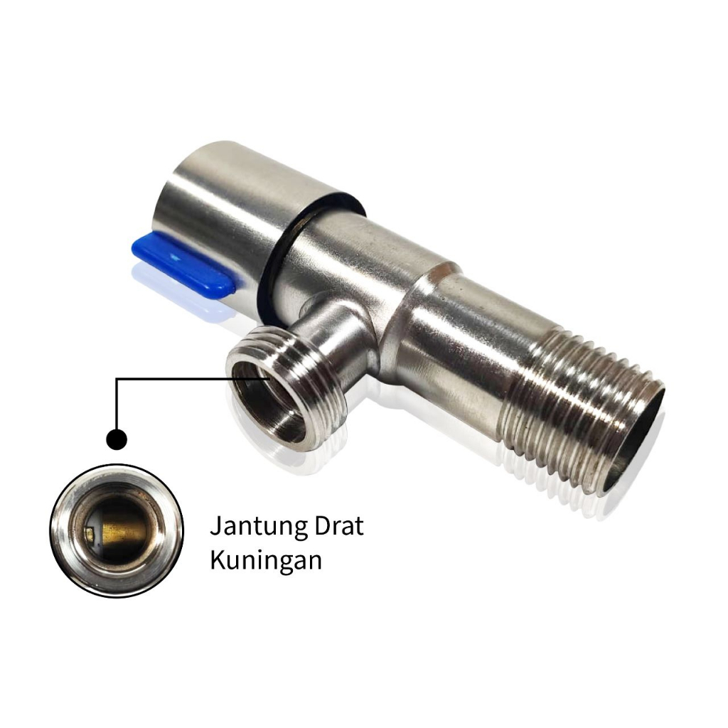 Stop Kran Cabang Tee Kamar Mandi Toilet Stainless Steel 304 YOZURI