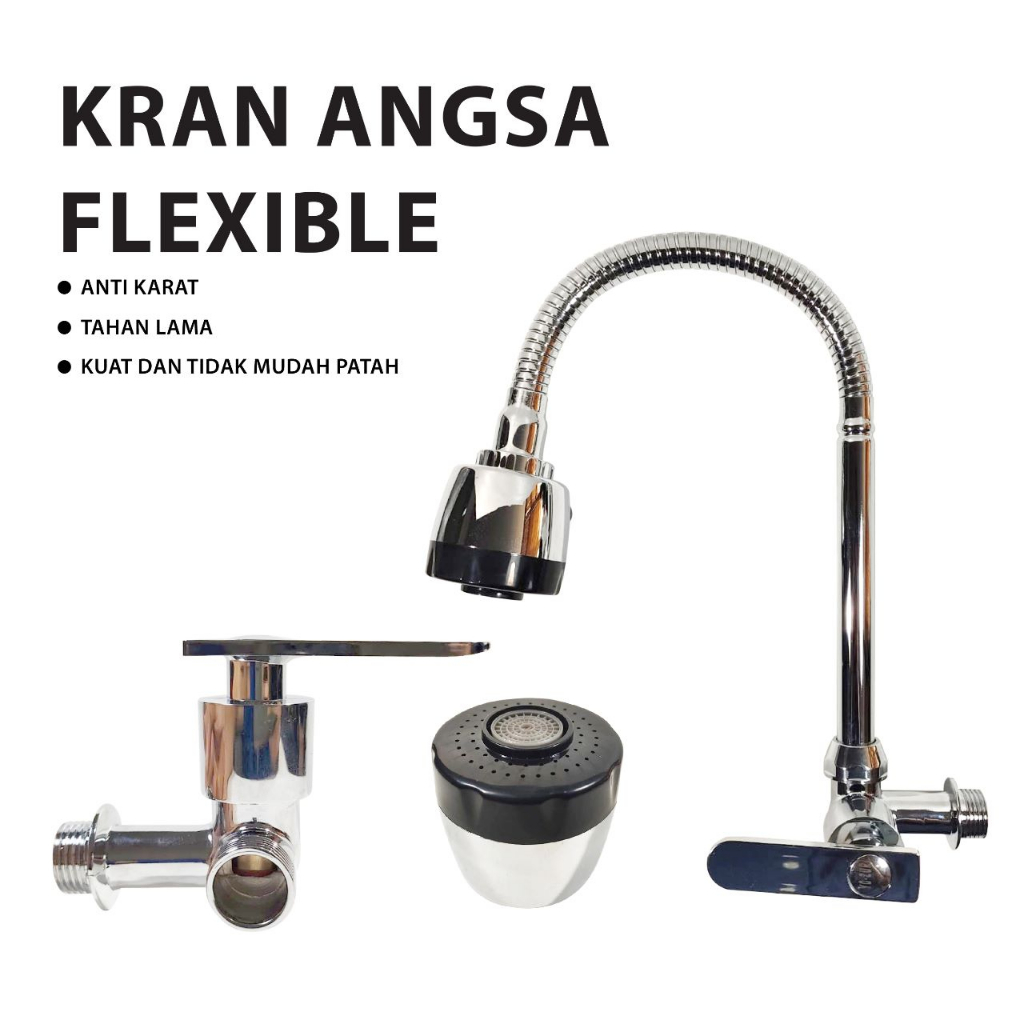 Kran Angsa Fleksibel Cuci Piring Stainless Steel 2 Mode YOZURI