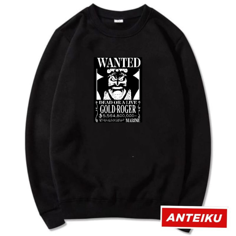 [Promo Sale] Crewneck Anime One Piece Wanted Pria Wanita L-XXL