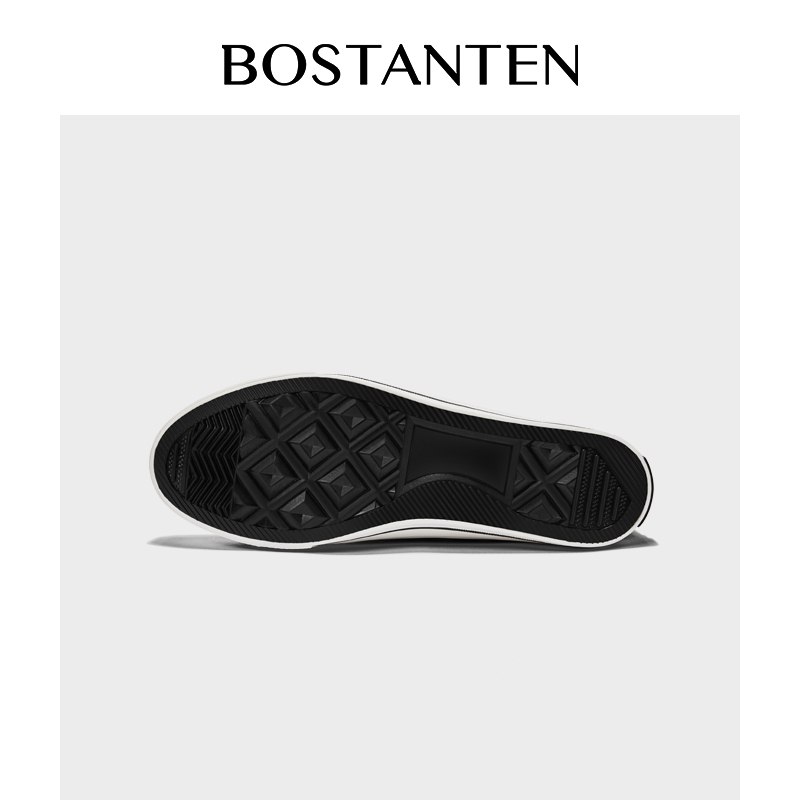 【New Arrival】BOSTANTEN Sepatu Hitam Kanvas Wanita High-top Casual Sneakers Fashion Sekolah,Kerja,Pesta Size 35-44