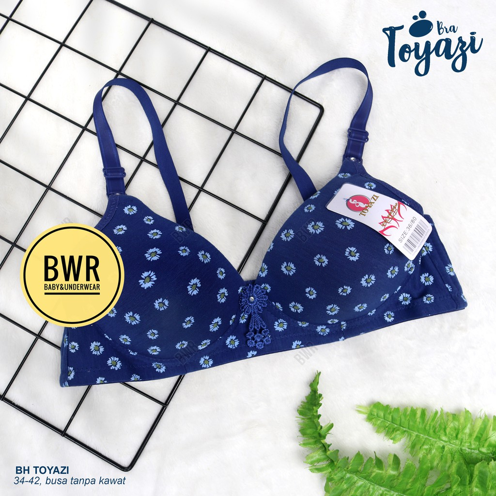 BH TOYAZI  motif POLKADOT dan motif BUNGA [ VIII A6 ] Bra wanita dewasa kancing 3 | Tanpa kawat