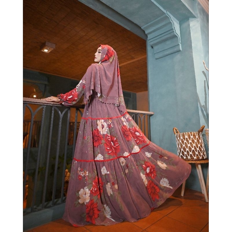 SYARI PIPIK JULIANA | DRESS MUSLIM | BAJU SYARI DAN KHIMAR | SET BAJU DAN KERUDUNG | PIPIK JULIANA S