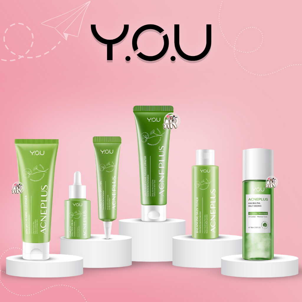 Y.O.U ACNE PLUS SERIES / PERAWATAN WAJAH ( TONER / FACE WASH / SERUM / SUNSCREEN / ESSENCE AHA BHA PHA )