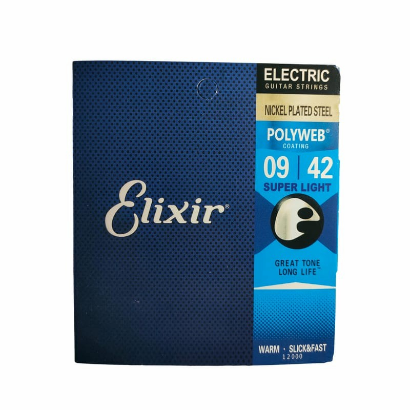 Original Senar Gitar Elixir Elektrik Anti Karat Coating Import Nanoweb Polyweb Optiweb 0,9 0,10  Set