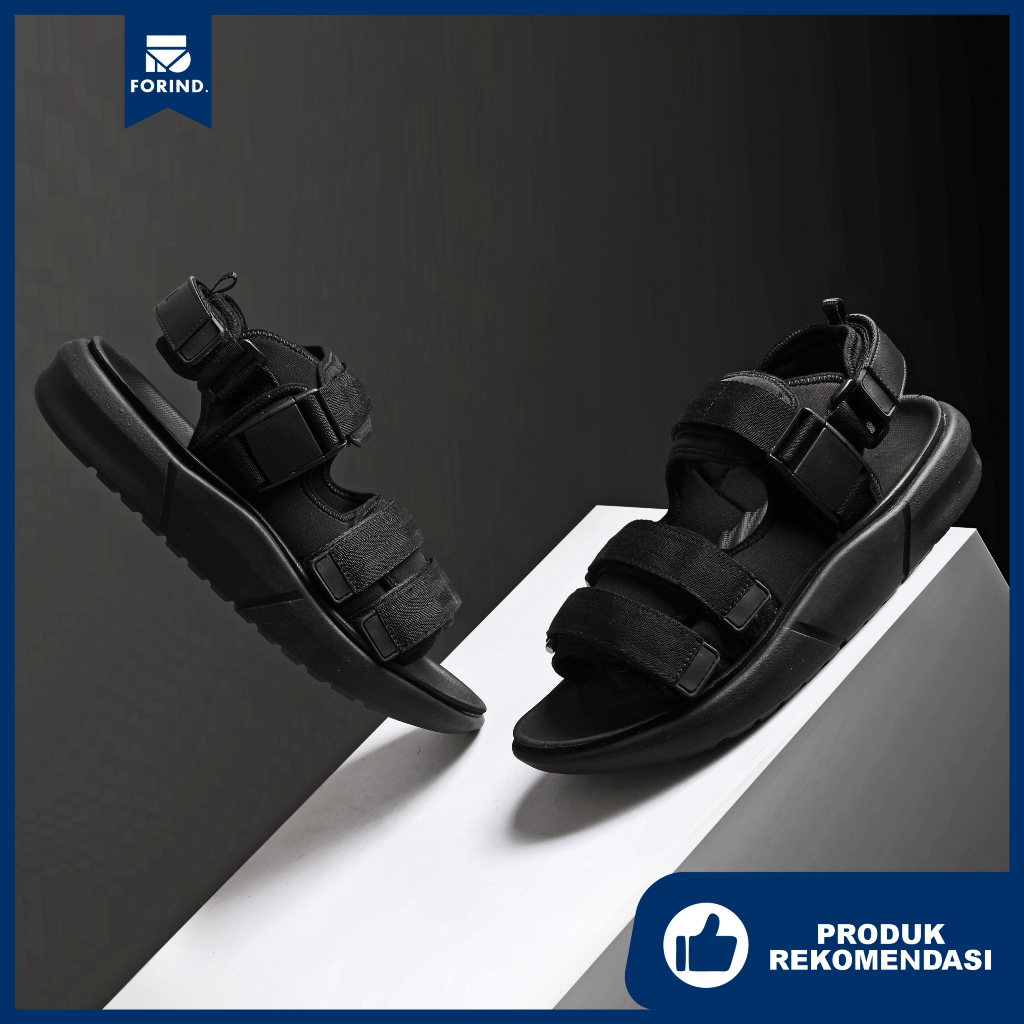 Extrovert Full Black | Sandal Gunung Original Urban Santai Kasual Pria Sendal Footwear New Ori | FORIND x Reyl