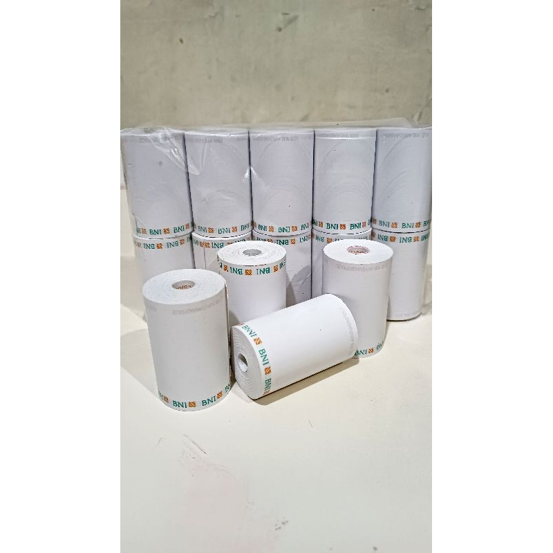 

Kertas struk thermal EDC logo BNI 57x40mm paket 10 roll