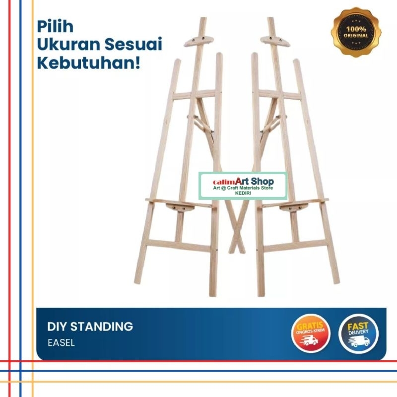 Bali Artist Easel / Tripod / Stand Lukisan Kayu Besar Bali Artist