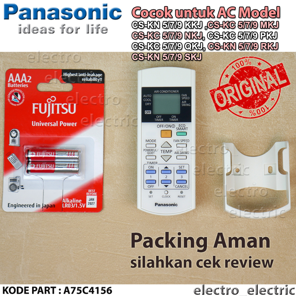 Remote AC Panasonic Type CS-KC 5/7/9 PKJ CS-KC 5/7/9 QKJ CS-KN 5/7/9 RKJ CS-KN 5/7/9 SKJ