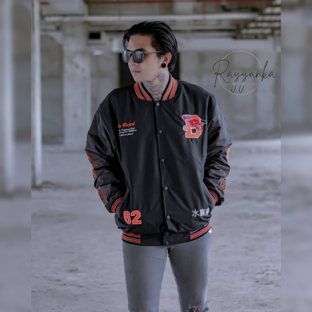 Jaket Bomber Baseball Pria Model ThbjlXRyk Bahan Tasla Zn Tebal Dan Hangat