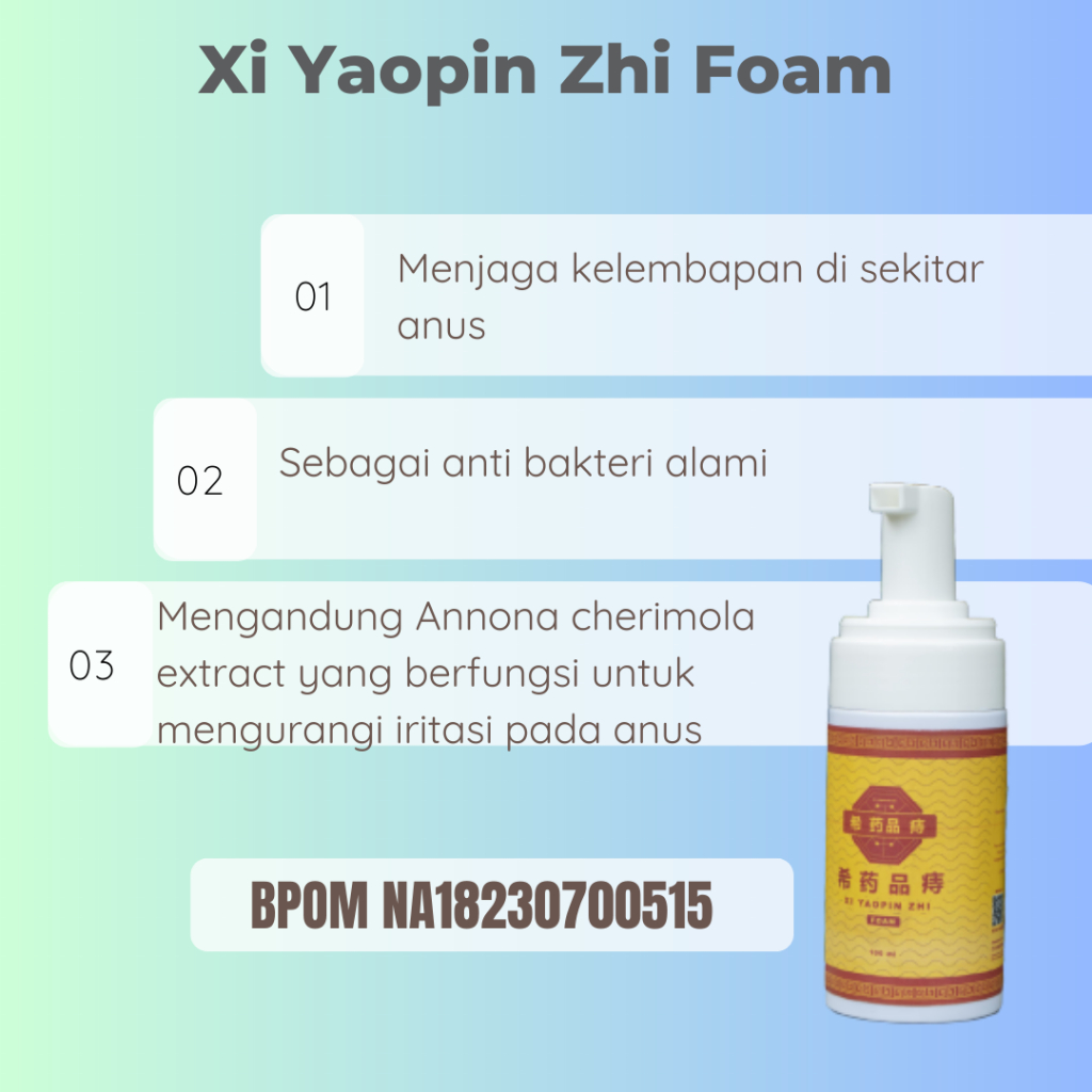 XI YAOPIN ZHI Foam Wasir Dengan Extrak Aloevera Membantu Membersihkan dan Melembabkan Daerah Anus