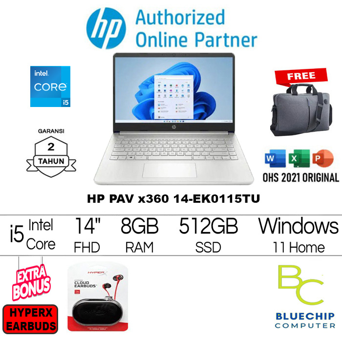 Laptop HP PAV x360 14-EK0115TU - i5-1235U 8GB 512GB 14" FHD WIN11 HOME