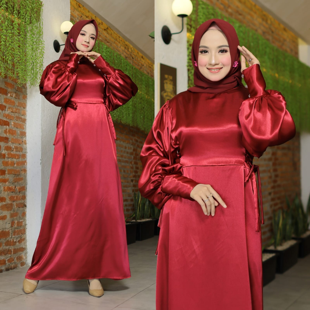 MAXY RENATA FASHION PAKAIAN WANITA DRESS GAMIS MAXI BAHAN SILK YAMAHA GLOSSY MS