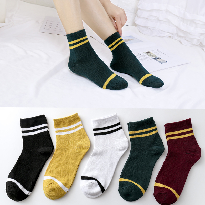 DOMMO - D2021 Kaos Kaki Panjang 2 Garis K5192 / Kaos Kaki Panjang / Kaos Kaki Murah / Kaos Kaki Motif Garis / Kaos Kaki Pria Wanita