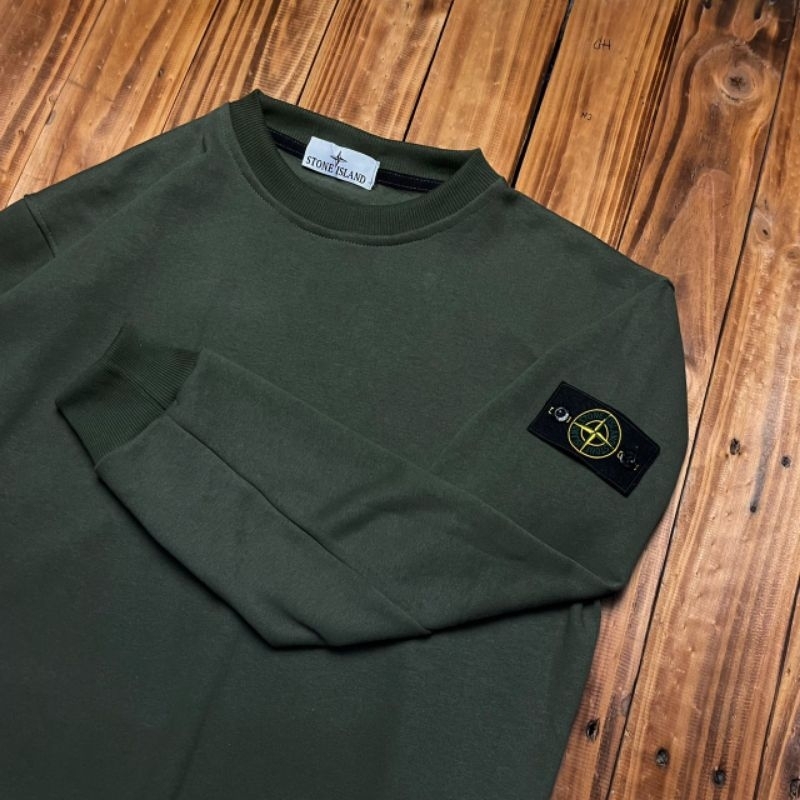 CREWNECK SWEATER STONE ISLAND IJO ARMY FULLTAG