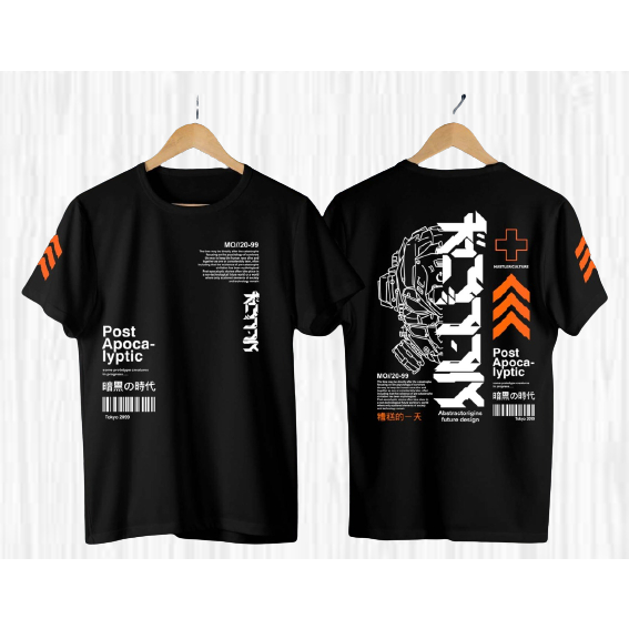Kaos Pria Tshirt Distro Terbaru Keren Lengan Pendek Unisex Motif Sablon Jepang Bergambar Robot