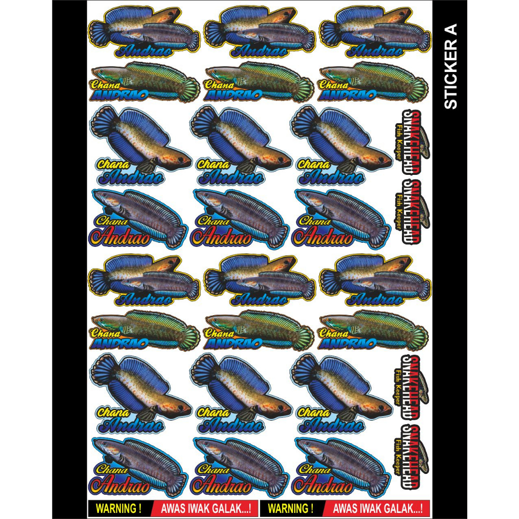 

STIKER IKAN Stiker Aquarium Stiker Label Ikan