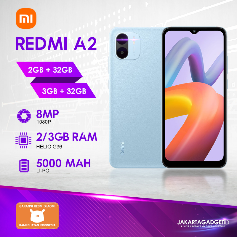 Xiaomi Redmi A2 2GB+32GB 3GB+32GB 3GB+64GB Garansi Resmi Xiaomi 1 Tahun