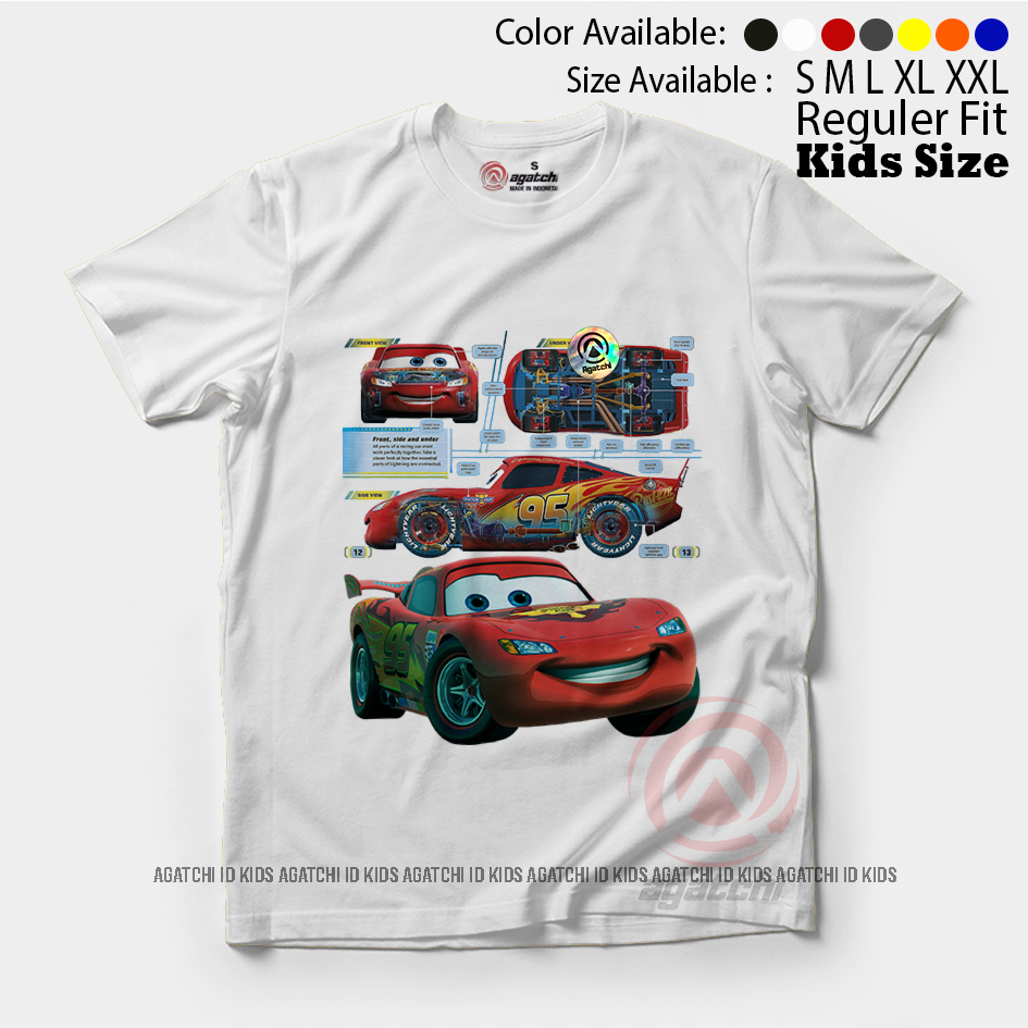 Kaos Atasan Anak Laki - Laki Agatchi Cars Lightning McQueen - New Cars