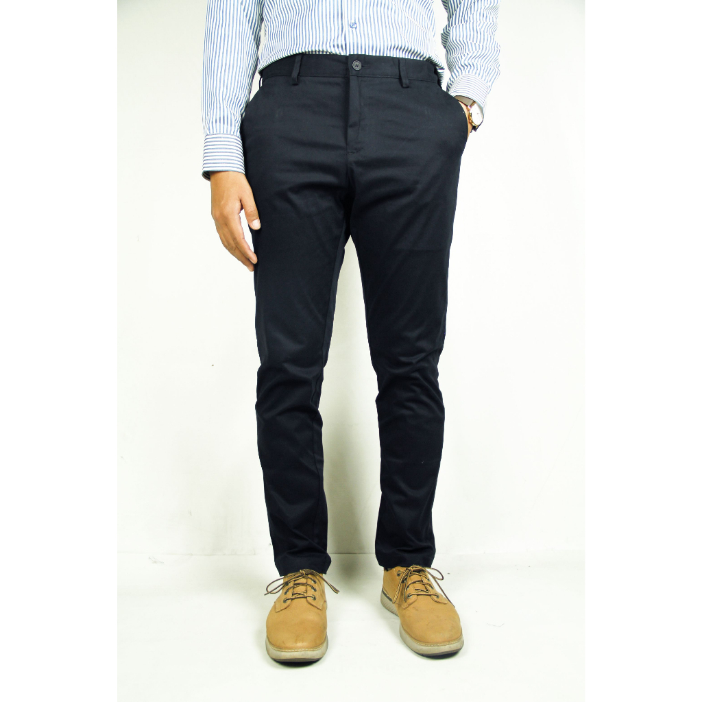 Celana Formal Katun Pria (Code 1a) STANLEY ADAMS Hitam Slim Fit Stretch | Celana Bahan Warna Hitam Biru Navy Abu Muda Abu Tua | Celana Katun Premium Jass | Celana Kantor/Kerja Size 29 30 31 32 33 34 36 38 40 42 44 46 Original 100%