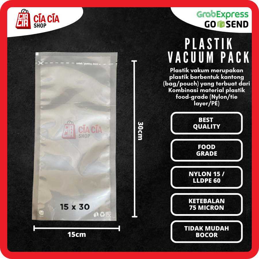 Plastik vacum 15 x 30 vacuum bag sealer 30x15 vakum plastik food grade