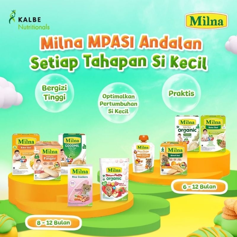 Milna Nature Puff Organic 15 Gr 8m+ / Milna Nature Delight / Milna Biskuit / Milna Rice Cracker