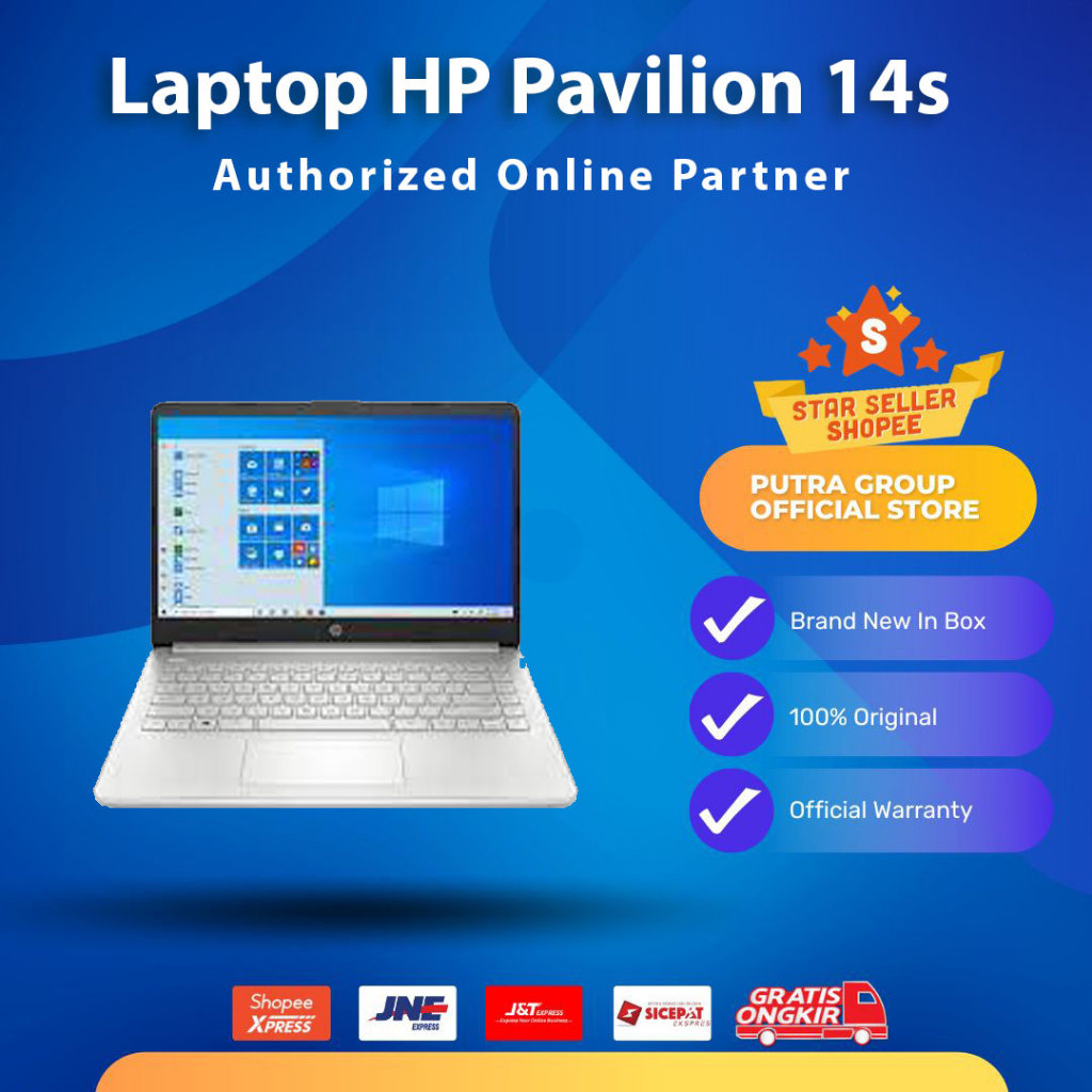 (RESMI) Laptop HP Pavilion 14s cf2075TU Core i3-10110U 4GB 256GB SSD