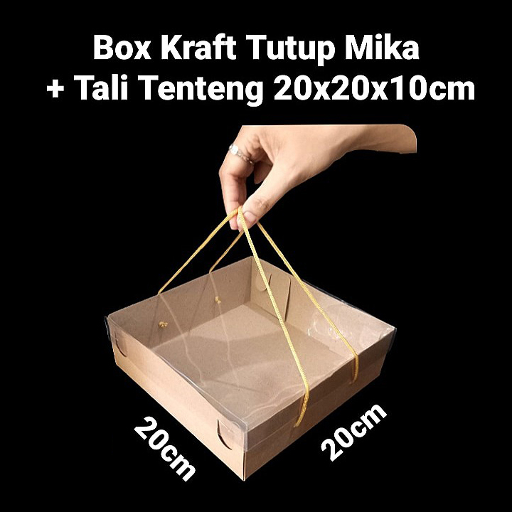 

5 pcs Box Kraft Mika Polos Kotak Kue Cake Kardus Kemasan Bolu Hampers Packaging Coklat Ukuran 20x20x10 cm