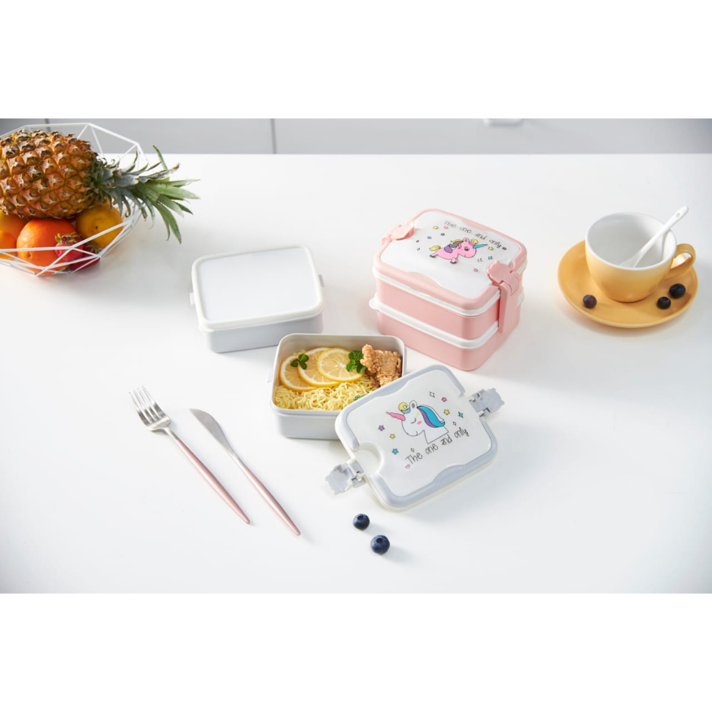 DEOS KOTAK BEKAL/LUNCH BOX 2 SUSUN UNICORN FOOD GRADE KODE 6301&quot; TERBARU&quot;