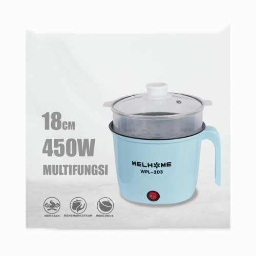 YUN Mall Panci Elektrik Welhome Panci Steam dan Cooking Pot Welhome WPL-203 WPL 203 WPL203 Panci Steam Welhome 18cm