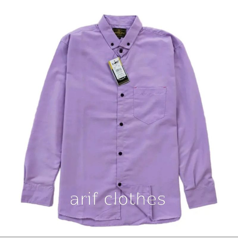 KEMEJA PRIA POLOS LENGAN PANJANG DAN PENDEK WARNA LILAC ALL KATUN