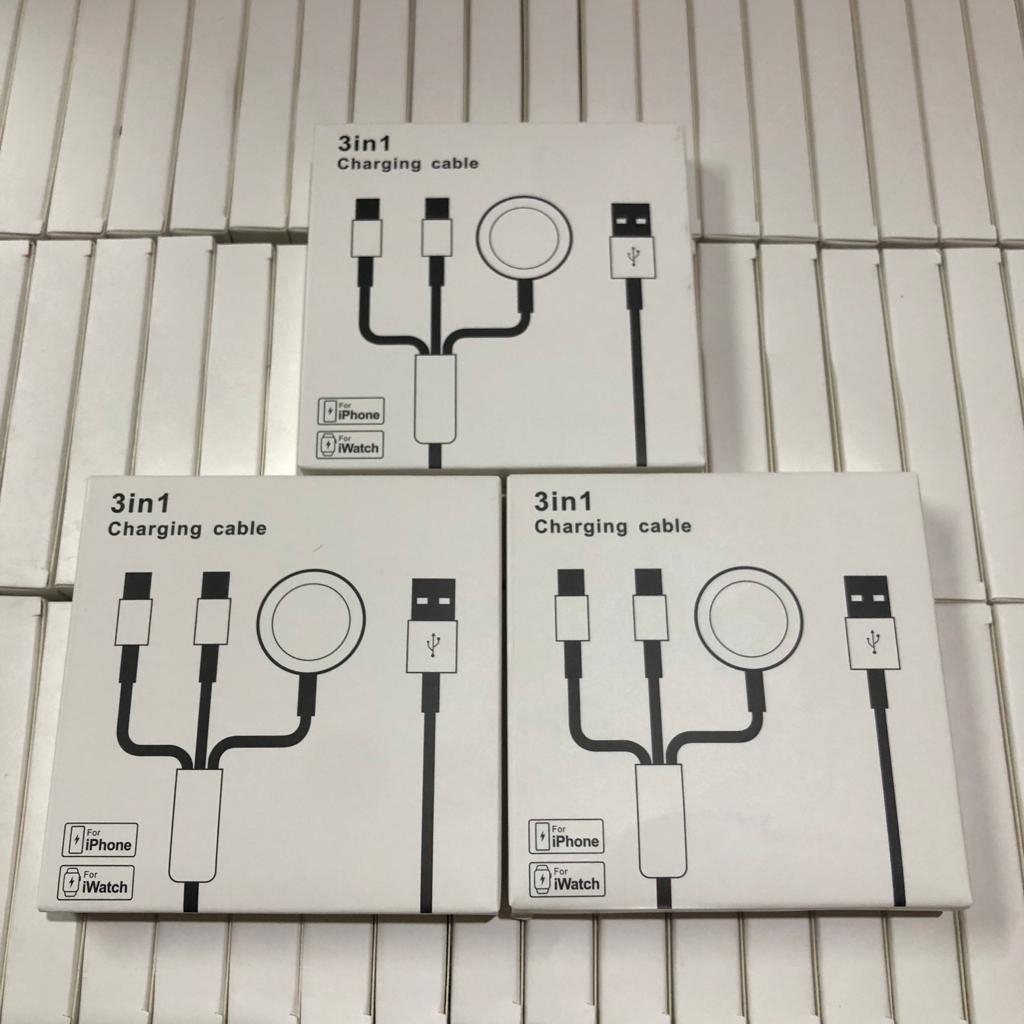 Kabel Charger Bercabang Untuk iPhone Dan iWatch siap pakai